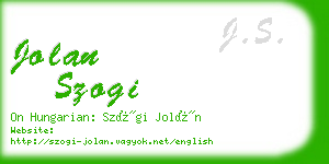 jolan szogi business card